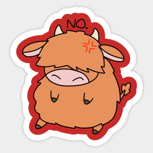 "No" Highland Cow Sticker